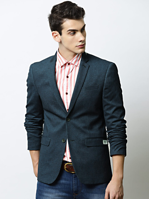

Mr Bowerbird Navy Solid Tailored Fit Casual Blazer, Navy blue