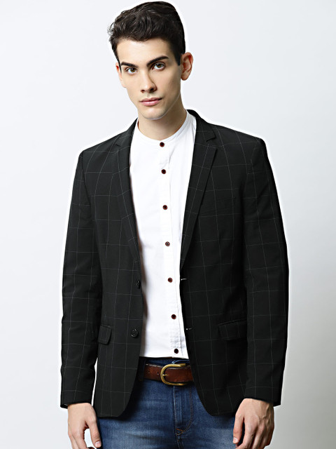 

Mr Bowerbird Navy Checked Tailored Fit Casual Blazer, Navy blue