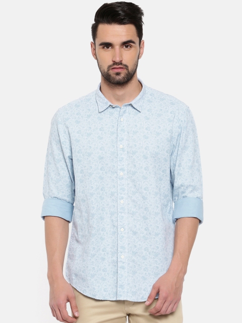 

Blackberrys Men Blue Slim Fit Printed Casual Shirt