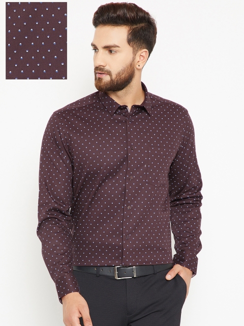 

Blackberrys Men Brown Slim Fit Printed Formal Shirt