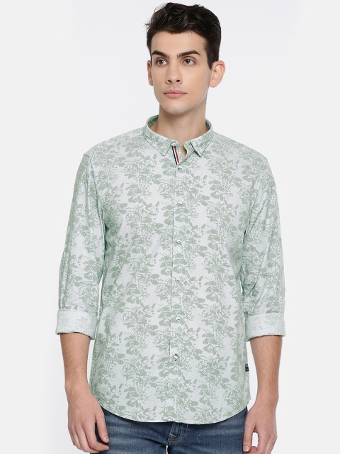 

Blackberrys Men Green Slim Fit Printed Casual Shirt