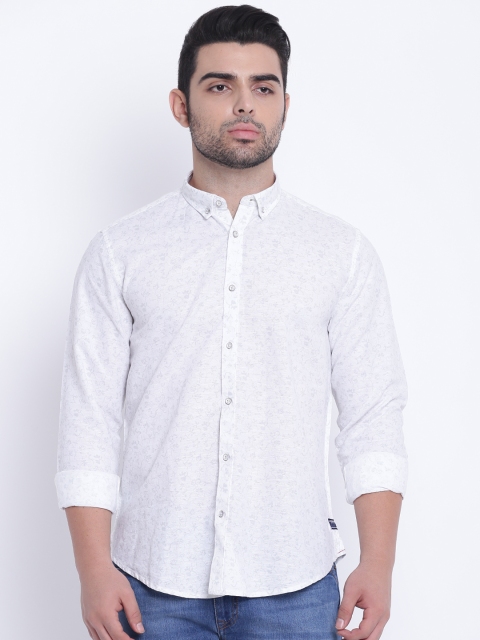 

Blackberrys Men White & Grey Slim Fit Printed Casual Shirt