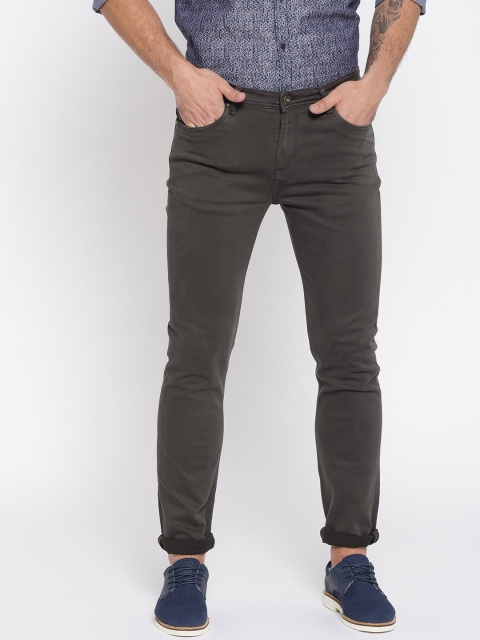 

Blackberrys Men Charcoal Grey Skinny Fit Low-Rise Stretchable Jeans, Olive