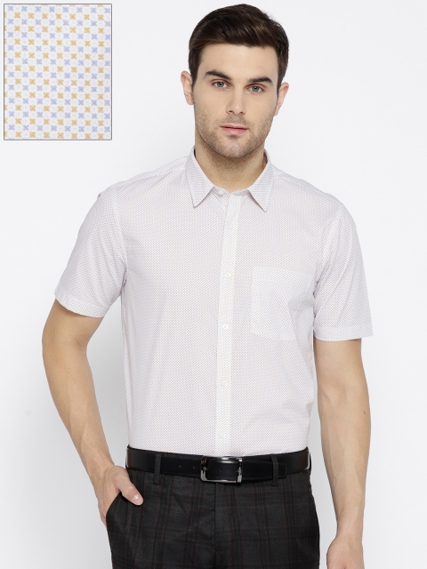 

Blackberrys Men White & Blue Slim Fit Printed Formal Shirt