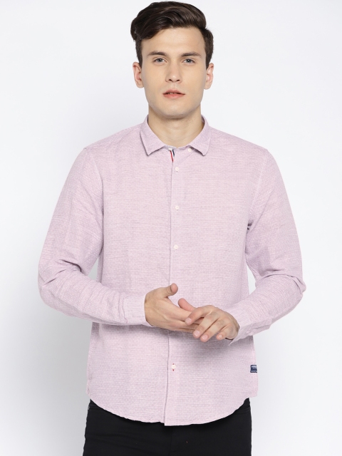 

Blackberrys Men Lavender Slim Fit Self Design Casual Shirt