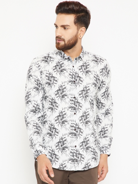 

Blackberrys Men White & Black Regular Fit Floral Print Casual Shirt