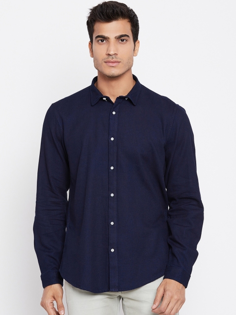 

Blackberrys Men Navy Slim Fit Solid Casual Shirt, Navy blue