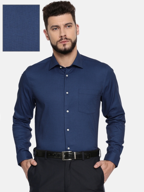 

Blackberrys Men Navy Blue Slim Fit Self Design Formal Shirt