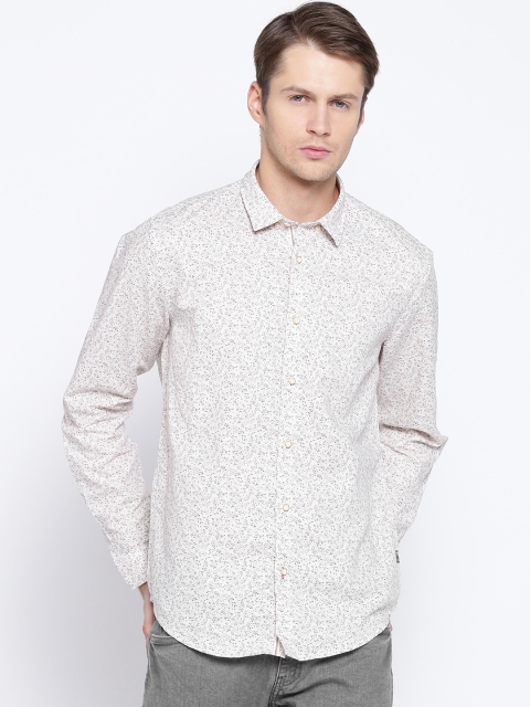 

Blackberrys Off-White Slim Fit Printed Casual Shirt