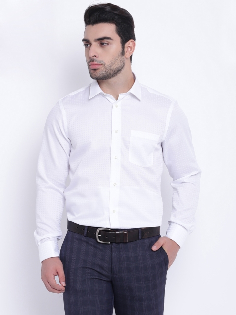 

Blackberrys Men White Slim Fit Self-Design Partywear Shirt