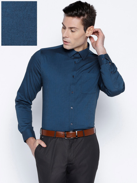 

Blackberrys Blue Slim Fit Solid Formal Shirt