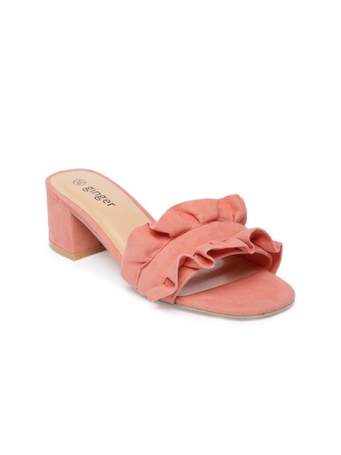 

Ginger by Lifestyle Women Suede Coral Block Heels