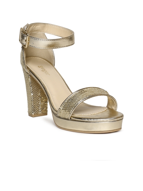 

Ginger by Lifestyle Women Gold-Toned Solid Heels