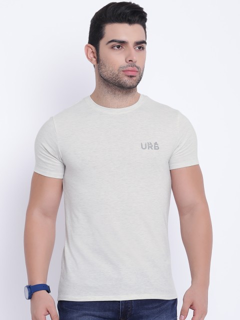 

Blackberrys Men Grey Melange Solid Round Neck T-shirt
