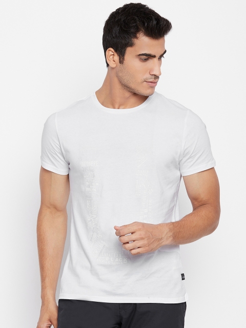 

Blackberrys Men White Printed Round Neck T-shirt