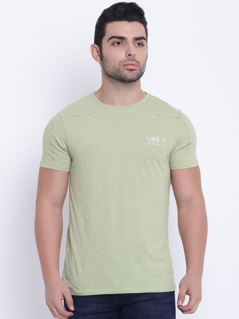 

Blackberrys Men Green Solid Round Neck Pure Cotton T-shirt