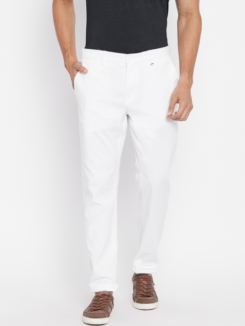 

Blackberrys Men White Regular Fit Solid Trousers