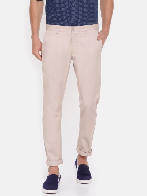 

Blackberrys Men Beige Sharp Regular Fit Solid Regular Trousers