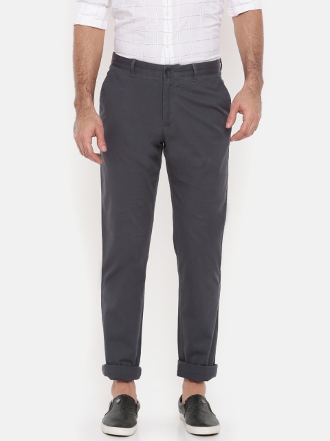 

Blackberrys Men Grey Regular Fit Solid Trousers