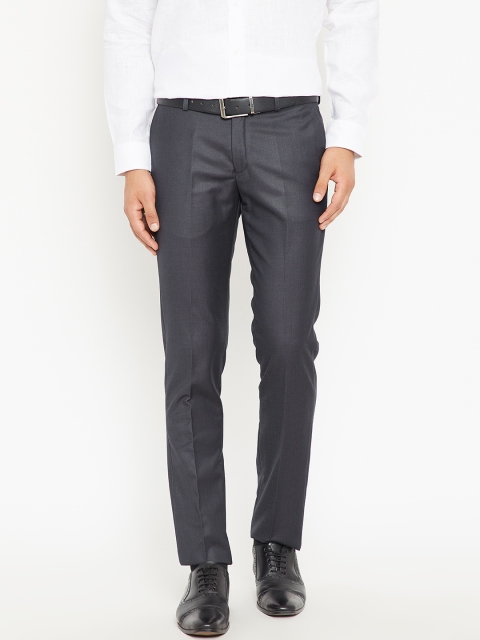 

Blackberrys Men Navy Blue Regular Fit Solid Formal Trousers