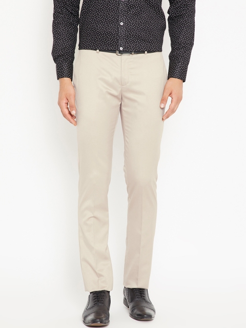 

Blackberrys Men Beige Regular Fit Solid Formal Trousers