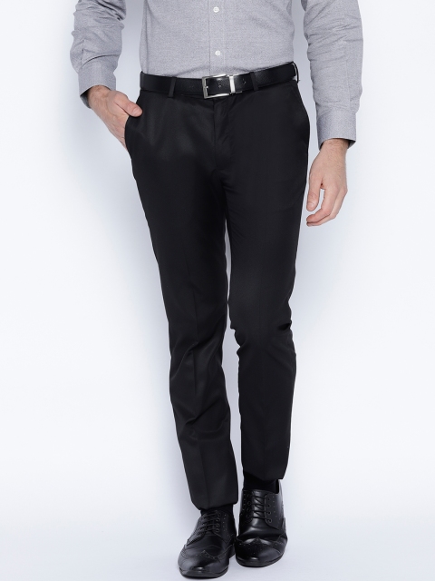 

Blackberrys Men Black Regular Fit Solid Formal Trousers