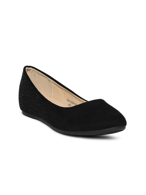 

Ginger by Lifestyle Women Black Solid Synthetic Ballerinas