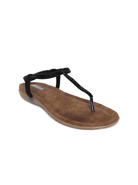 

Melange by Lifestyle Women Black Solid T-Strap Flats