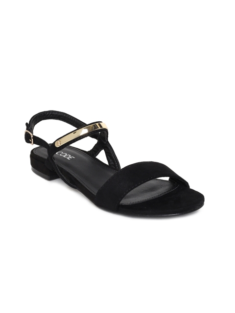 

CODE by Lifestyle Women Black Solid Open Toe Flats