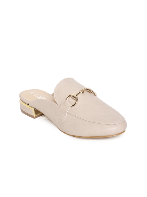 

CODE by Lifestyle Women Nude Pink Solid Heeled Mules