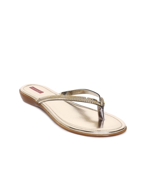 

Melange by Lifestyle Women Gold-Toned Solid Open Toe Flats