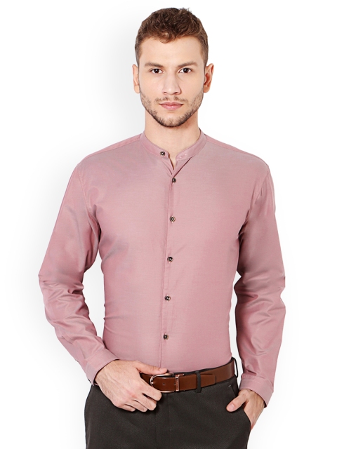 

V Dot Men Red Slim Fit Solid Formal Shirt