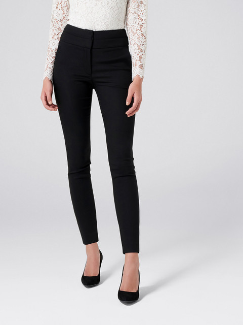 

Forever New Women Black Georgia High Waist Full Length Pants