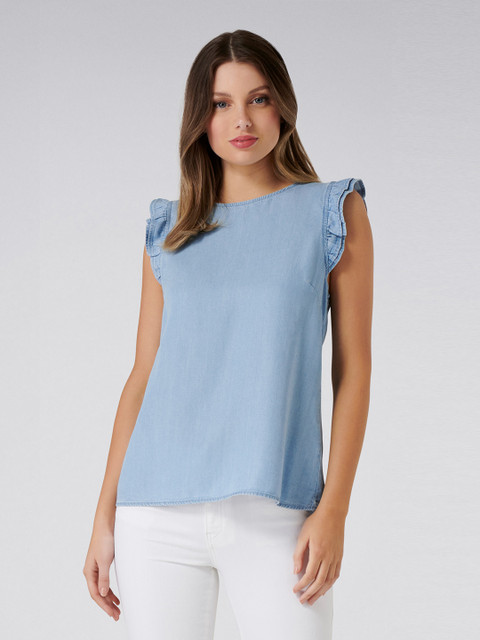 

Forever New Women Blue Solid Top