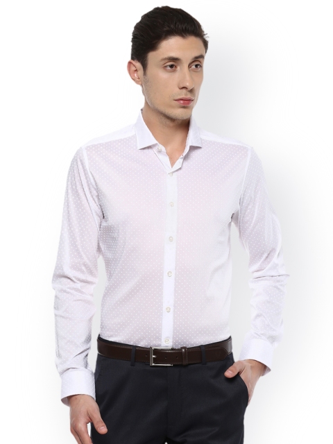 

SIMON CARTER LONDON Men White Slim Fit Printed Formal Shirt