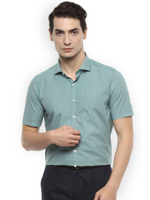 

SIMON CARTER LONDON Men Green Slim Fit Printed Formal Shirt