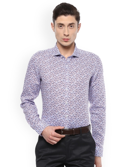 

SIMON CARTER LONDON Men Blue Slim Fit Printed Party Shirt