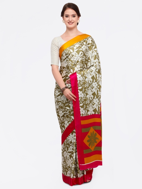 

Ligalz Multicoloured Printed Poly Crepe Saree, Multi