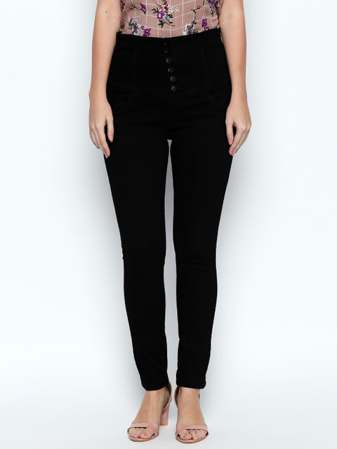 

fungus Women Black Slim Fit High-Rise Stretchable Jeans
