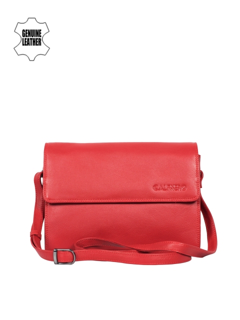 

CALFNERO Women Red Genuine Leather Sling Bag