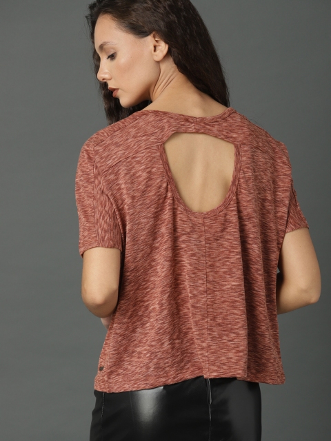 

Roadster Women Rust Solid Styled Back Top