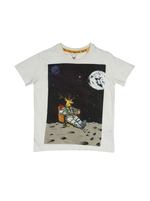

Allen Solly Junior Boys Off-White Printed Round Neck T-shirt