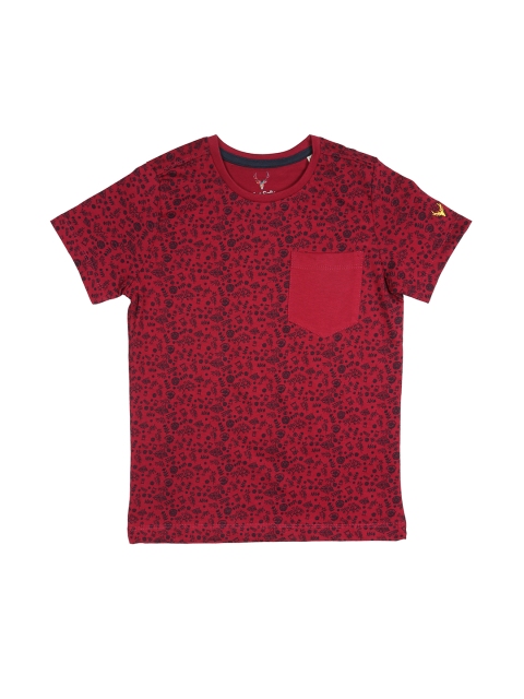 

Allen Solly Junior Boys Red Floral Print Round Neck T-shirt