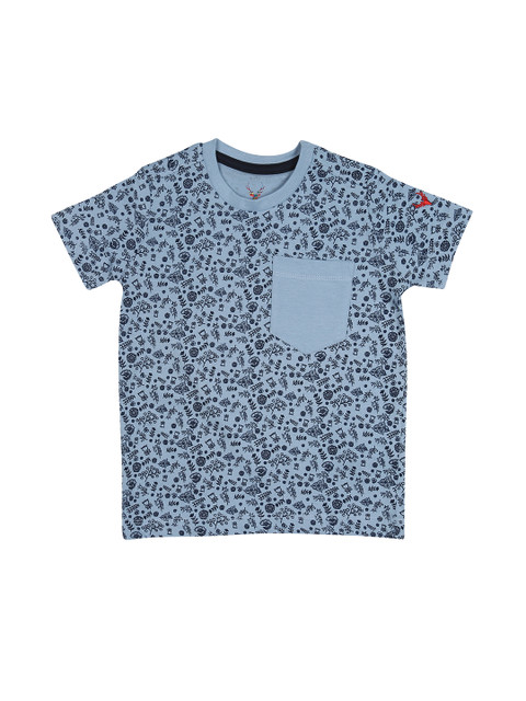 

Allen Solly Junior Boys Blue Floral Print Round Neck T-shirt
