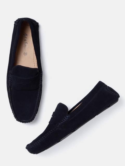 

Mast & Harbour Men Navy Blue Driving Shoes