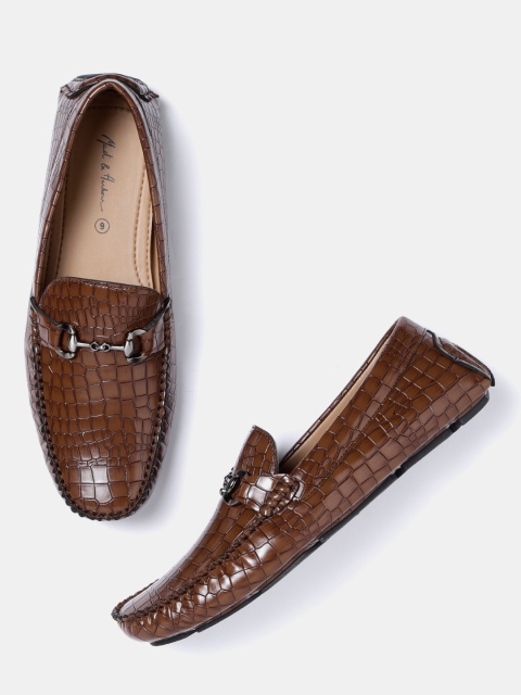 

Mast & Harbour Men Brown Croc Texture Driving Shoes