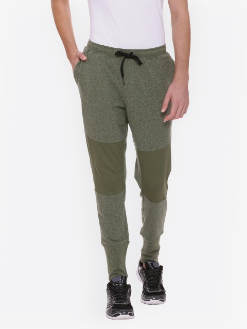 

Soul Space Men Olive Green Self Design Slim Fit Biker Joggers