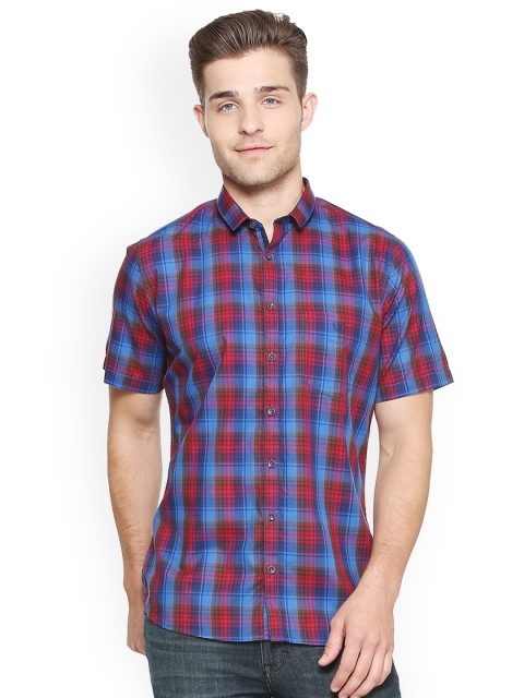 

Van Heusen Sport Men Blue & Red Slim Fit Checked Casual Shirt