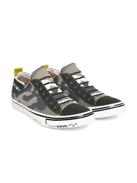 

DIESEL Unisex Green S-IMAGINEE Printed Slip-On Sneakers