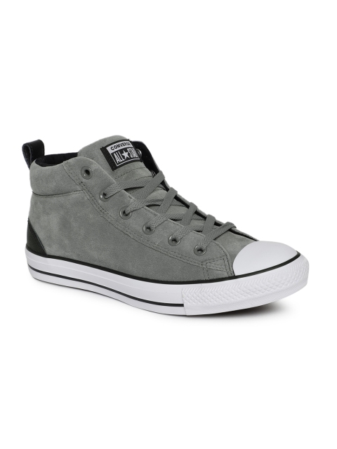 

Converse Unisex Grey Solid Suede Mid-Top 161466C Sneakers